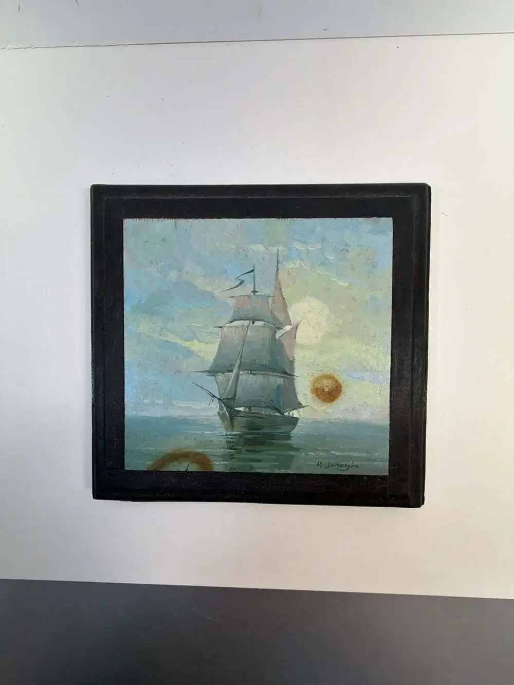 M. Jaroszko Nautical Seascape‎ Ship Oil Painting